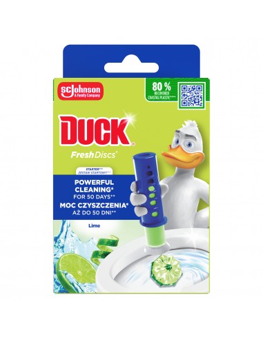Żelowe krążki do toalety o zapachu limonkowym Duck Fresh Discs 