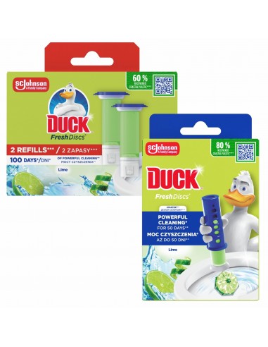 Limonkowe krążki żelowe do WC Duck Fresh Discs Zestaw startowy + Zapas 5000204608618