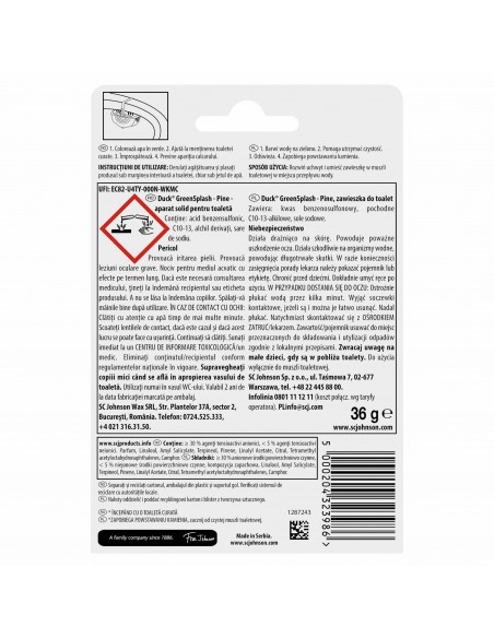 Barwiąca wodę zawieszka do toalet Duck Aqua Green 4w1 5000204323986 3