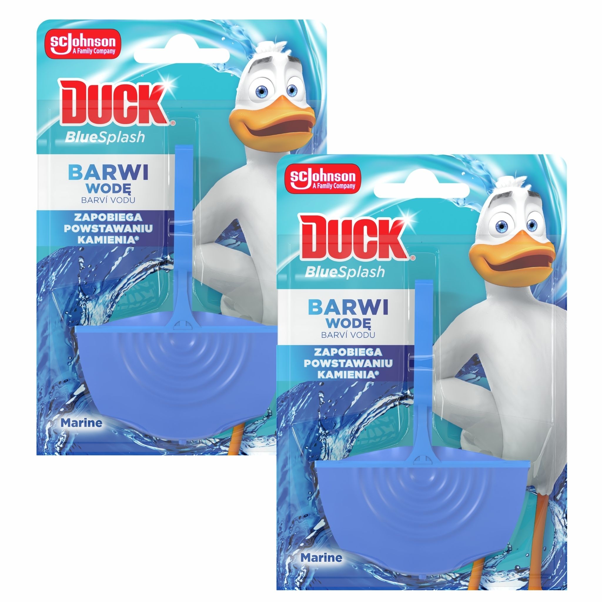 2x Zapachowa zawieszka do WC barwiąca wodę na niebiesko Duck Aqua Blue 2x36 g