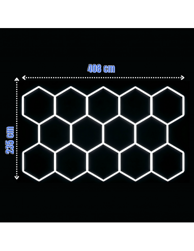 Modułowe oświetlenie sufitowe LED HEXAGON warsztatowe garażowe biurowe NAC-A0007H14 235x408 cm, 6000 K  7