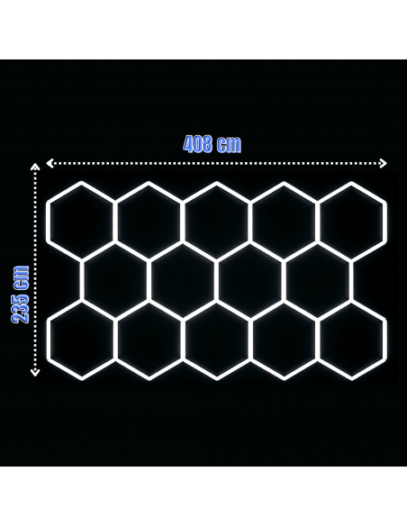 Modułowe oświetlenie sufitowe LED HEXAGON warsztatowe garażowe biurowe NAC-A0007H14 235x408 cm, 6000 K  7