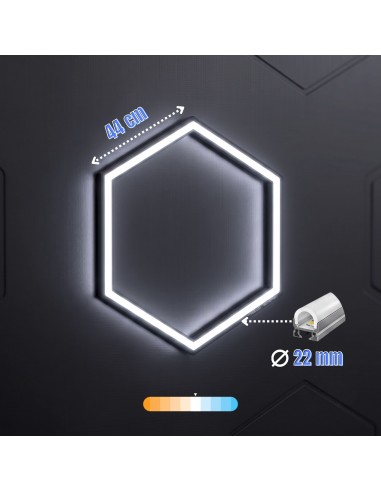 Modułowe oświetlenie sufitowe LED HEXAGON warsztatowe garażowe biurowe NAC-A0007H14 235x408 cm, 6000 K  3