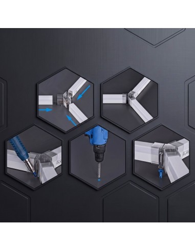 Modułowe oświetlenie sufitowe LED HEXAGON warsztatowe garażowe biurowe NAC-A0007H14 235x408 cm, 6000 K  4