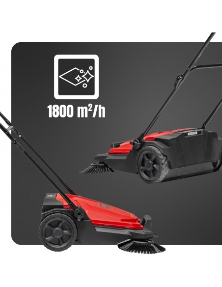 Lekka zamiatarka manualna ręczna do kostki chodnika podjazdu tarasu NAC ZM-HS-S13 65cm 3 szczotki kosz 20l  17