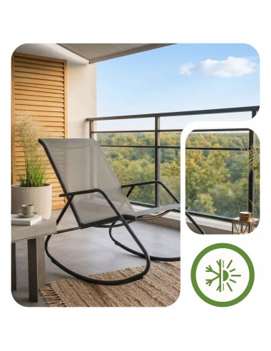 Wygodny fotel bujany na biegunach do grodu na taras balkon Meven Santa Fe grafit  4