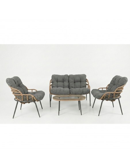 Elegancki zestaw mebli ogrodowych wypoczynkowych w stylu skandynawskim Meven Bari sofa, stolik kawowy, 2xfotel  12