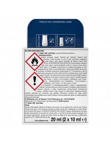 Glade® ONE - Anit-Tabac białe kwiaty i jabłko zapas do odświeżaczy powietrza 2x10 ml  6