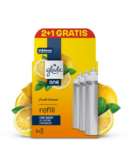 Glade® ONE - Fresh Lemon, cytryna zapas do odświeżaczy powietrza 2+1 