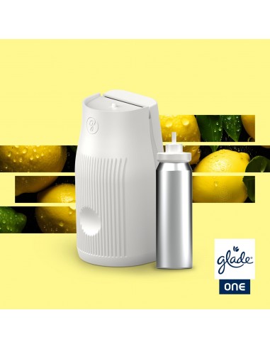 Glade® ONE - Fresh Lemon, cyrtynowy skoncentrowany odświeżacz powietrza touch & spray, urządzenie + 2 zapasy  3