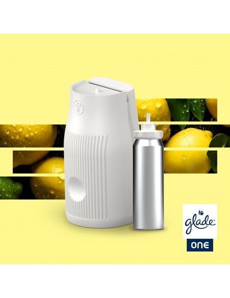 Glade® ONE - Fresh Lemon, cyrtynowy skoncentrowany odświeżacz powietrza touch & spray, urządzenie + 2 zapasy  3