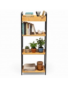 Otwarty regał 4-poziomowy organizer bambusowy do kuchni łazienki salonu sypialni Allivio 36 x 32 x 90 cm  2