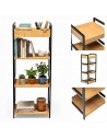 Otwarty regał 4-poziomowy organizer bambusowy do kuchni łazienki salonu sypialni Allivio 36 x 32 x 90 cm
