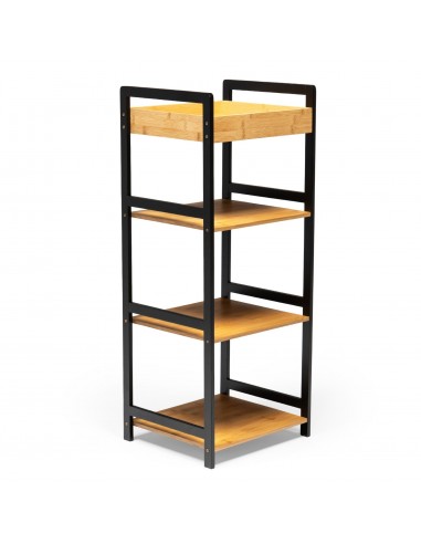 Otwarty regał 4-poziomowy organizer bambusowy do kuchni łazienki salonu sypialni Allivio 36 x 32 x 90 cm  7