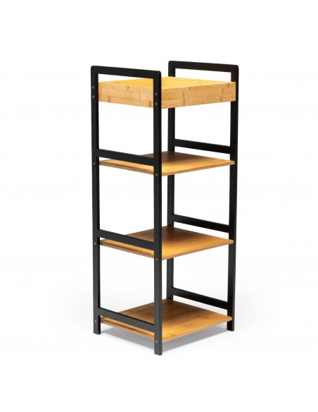 Otwarty regał 4-poziomowy organizer bambusowy do kuchni łazienki salonu sypialni Allivio 36 x 32 x 90 cm  7