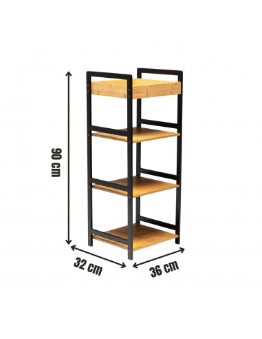 Otwarty regał 4-poziomowy organizer bambusowy do kuchni łazienki salonu sypialni Allivio 36 x 32 x 90 cm  8