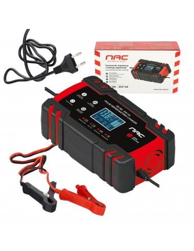 Automatyczny prostownik do akumulatorów inteligentny NAC + ładowarka 12V 24V LCD 