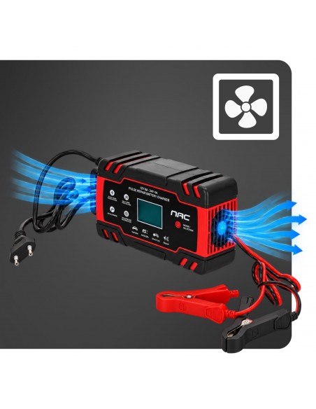 Automatyczny prostownik do akumulatorów inteligentny NAC + ładowarka 12V 24V LCD  6