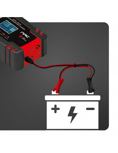 Automatyczny prostownik do akumulatorów inteligentny NAC + ładowarka 12V 24V LCD  9