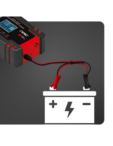 Automatyczny prostownik do akumulatorów inteligentny NAC + ładowarka 12V 24V LCD  9