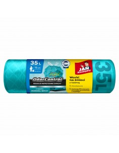 Zapachowe worki na śmieci z taśmą 35 l JAN Niezbędny Magnum Flex Odor Control morska bryza 12 szt. 
