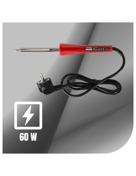 Mocna precyzyjna lutownica kolbowa oporowa NAC 60W 490°C  3