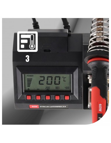 Cyfrowa stacja lutownicza grotowa kolbowa NAC 60W 200-400°C + akcesoria  4