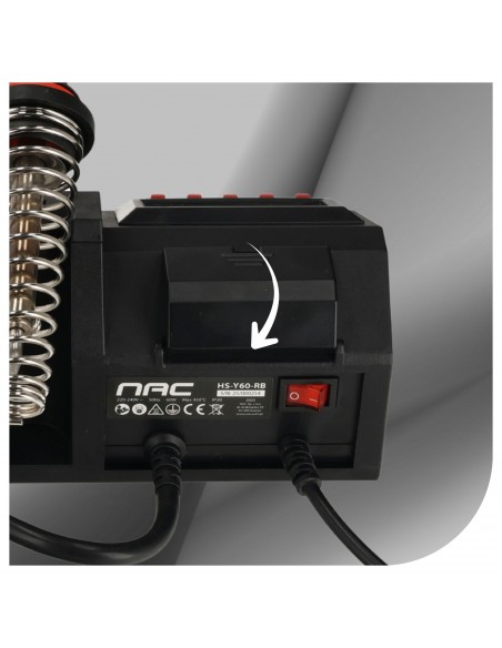 Cyfrowa stacja lutownicza grotowa kolbowa NAC 60W 200-400°C + akcesoria  6