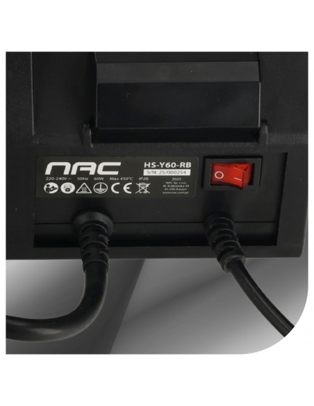 Cyfrowa stacja lutownicza grotowa kolbowa NAC 60W 200-400°C + akcesoria  12
