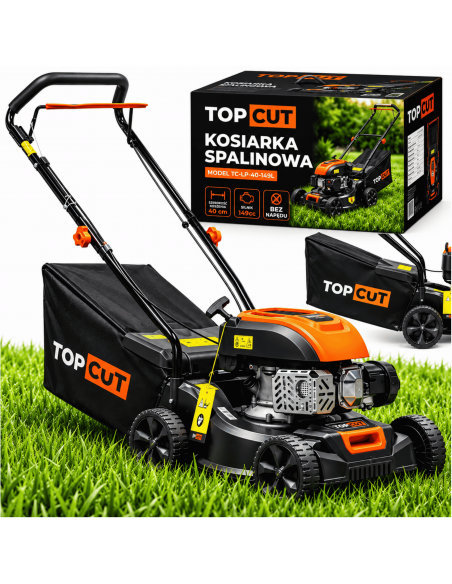 Lekka kosiarka spalinowa bez napędu z koszem 149 cm3 40 cm TOP CUT TC-LS-40-149L  12