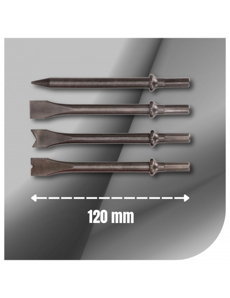 Udarowy młotek pneumatyczny 6,3 Bar 4500 RPM 4 dłuta NAC NAIR-AH-150-LX  8