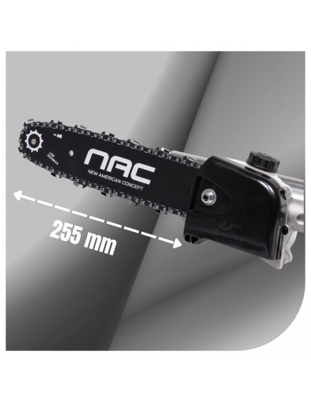 Wielofunkcyjna kosa spalinowa 4w1 42,7 cm³ NAC BP427-10MU-V koszenie żyłką i tarczą + pilarka + nożyce do żywopłotu  5