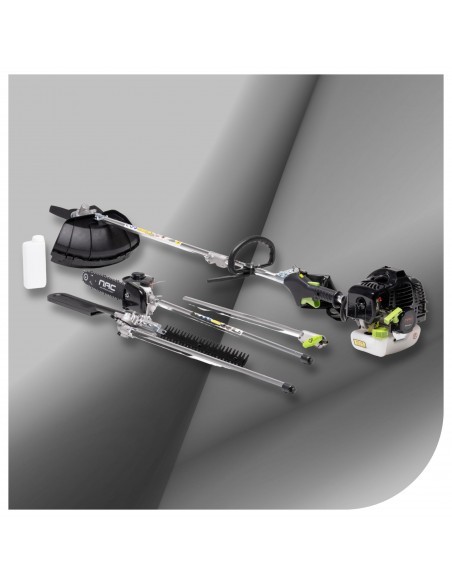 Wielofunkcyjna kosa spalinowa 4w1 42,7 cm³ NAC BP427-10MU-V koszenie żyłką i tarczą + pilarka + nożyce do żywopłotu  8