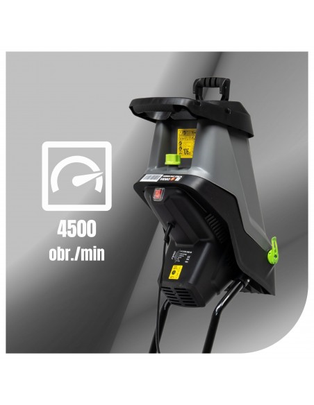 Mocny elektryczny rozdrabniacz do gałęzi rębak do drewna NAC SHE280B-BAG-W 2800W worek 45L  5