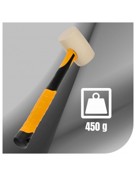 Młotek gumowy brukarski 5G antywibracyjny NAC HR-450-FB 450g  2