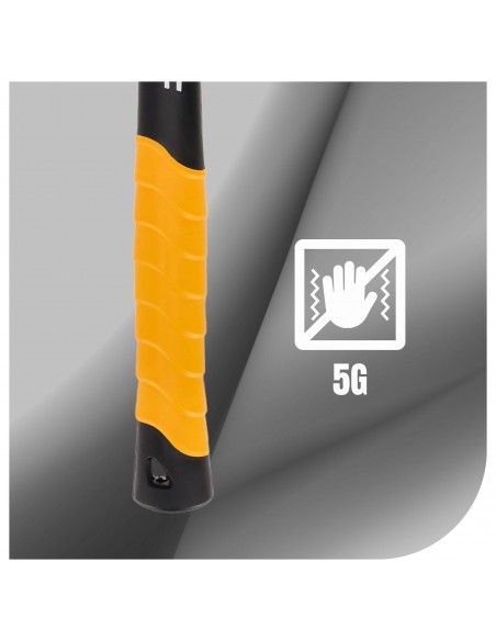 Młotek gumowy brukarski 5G antywibracyjny NAC HR-450-FB 450g  4