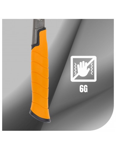 Młotek stolarski stalowy z trzonkiem antywibracyjnym 6G NAC HS-560-FG 560g  4