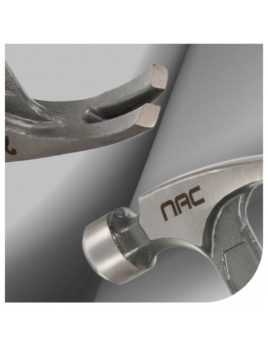 Młotek stolarski stalowy z trzonkiem antywibracyjnym 6G NAC HS-560-FG 560g  5