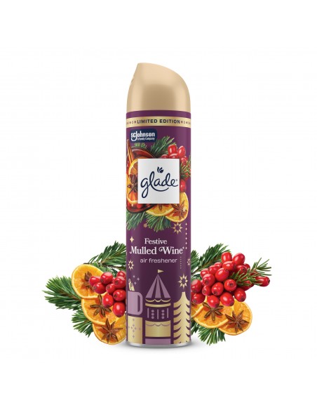 Świąteczny Glade® Mulled Wine, odświeżacz powietrza w aerozolu grzane wino 300 ml 
