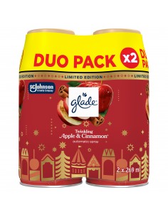 Świąteczny Glade® automatic spray - Twinkling Apple&Cinnamon , zapas do automatycznego odświeżacza powietrza 2x269 ml  2