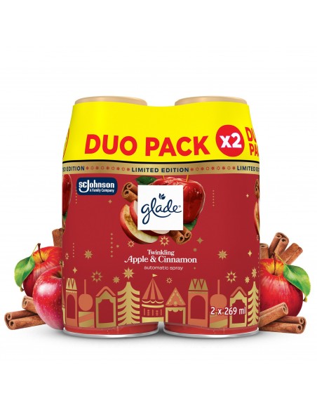 Świąteczny Glade® automatic spray - Twinkling Apple&Cinnamon , zapas do automatycznego odświeżacza powietrza 2x269 ml 