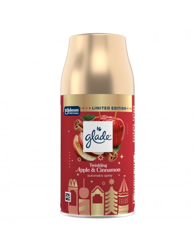 Świąteczny Glade® automatic spray Twinkling Apple &Cinnamon zapas do automatycznego odświeżacza powietrza jabłko cynamom 269 ml  2