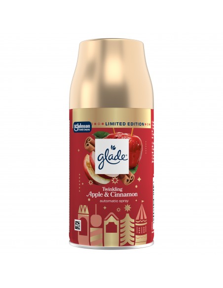 Świąteczny Glade® automatic spray Twinkling Apple &Cinnamon zapas do automatycznego odświeżacza powietrza jabłko cynamom 269 ml  2