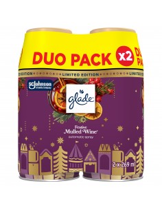 Świąteczny Glade® automatic spray - Mulled Wine, zapas do automatycznego odświeżacza powietrza grzane wino 2x269 ml  2