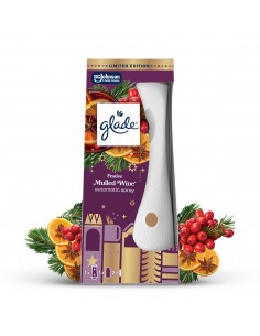 Świąteczny Glade® automatic spray - Mulled Wine, automatyczny odświeżacz powietrza grzane wino urządzenie + wkład 269 ml 