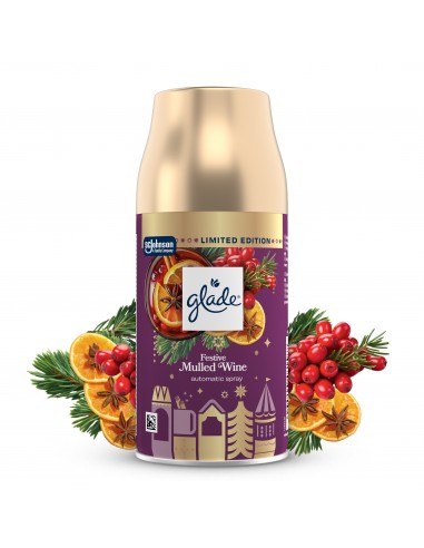 Świąteczny zimowy Glade® automatic spray - Mulled Wine, zapas do automatycznego odświeżacza powietrza grzane wino 269 ml 