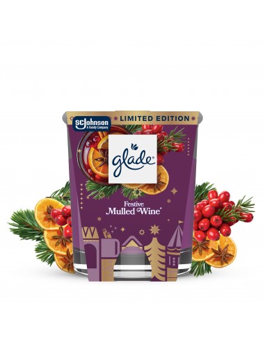 Świąteczny zimowy Glade® Mulled Wine, świeca zapachowa grzane wino 