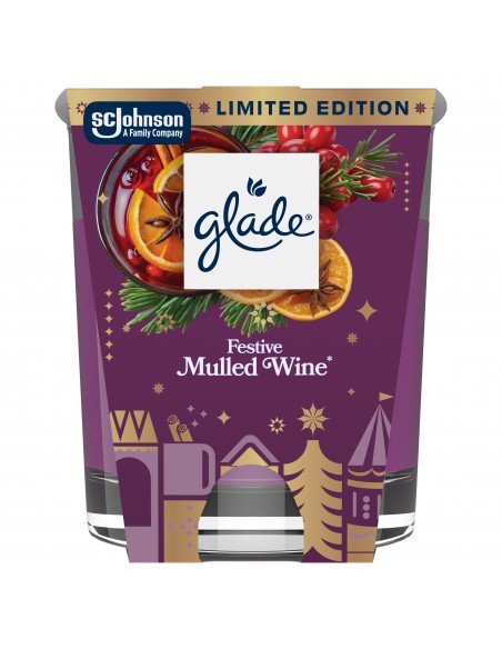 Świąteczny zimowy Glade® Mulled Wine, świeca zapachowa grzane wino  2