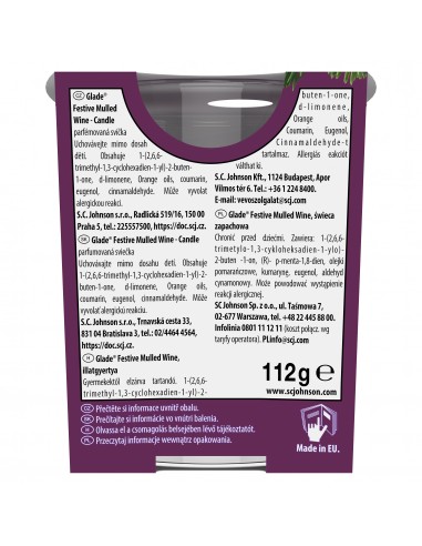 Świąteczny zimowy Glade® Mulled Wine, świeca zapachowa grzane wino  3