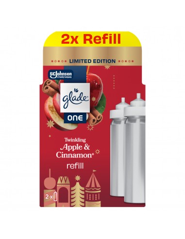 Świąteczny zimowy Glade® ONE - Twinkling Apple&Cinnamon - zapas do odświeżaczy powietrza 2x10 ml  2